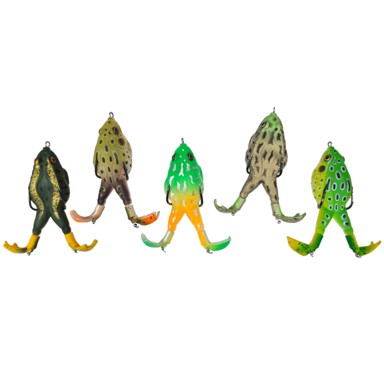 ست 5 عدی طعمه قورباغه سیلیکونی پا چرخان ضد خزه