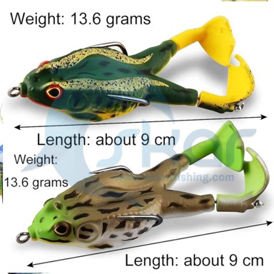 ست 5 عدی طعمه قورباغه سیلیکونی پا چرخان ضد خزه