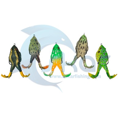 ست 5 عدی طعمه قورباغه سیلیکونی پا چرخان ضد خزه