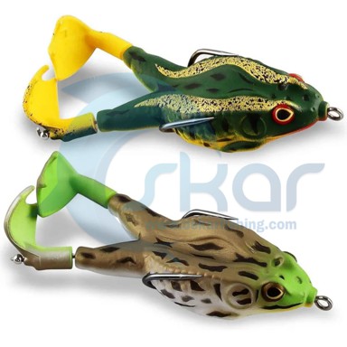 ست 5 عدی طعمه قورباغه سیلیکونی پا چرخان ضد خزه